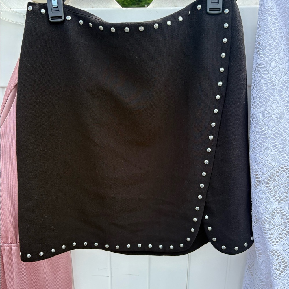Vince Camuto Black Embellished Pencil Skirt
